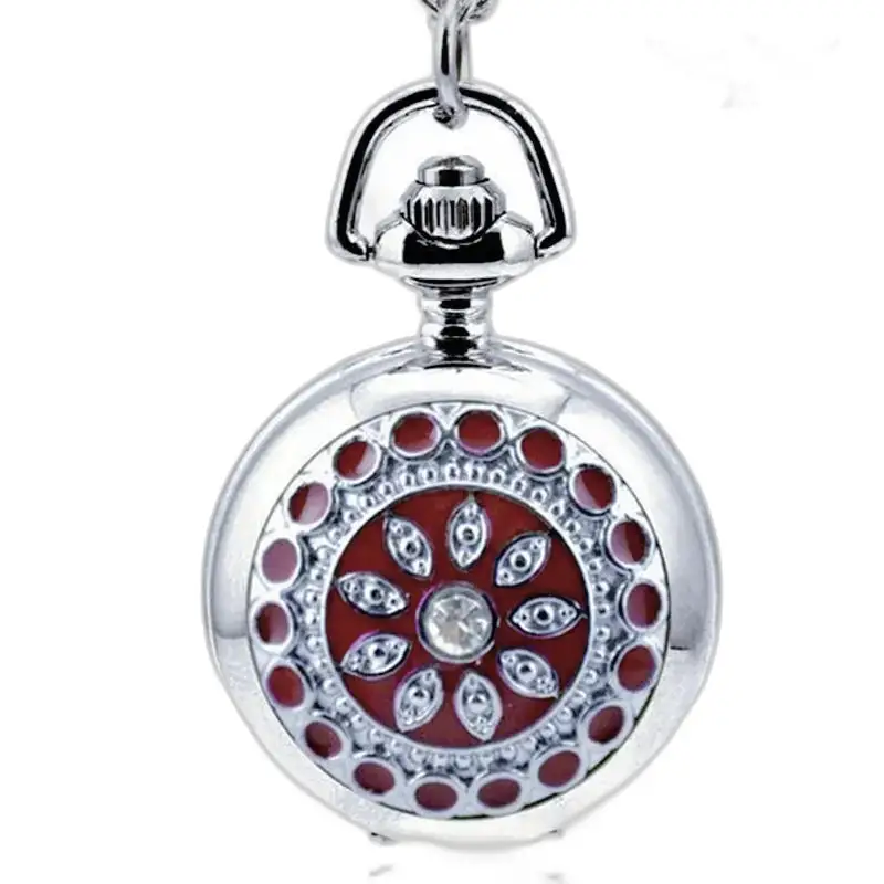 Montre Collier Harmonie Couleurs élégantes avec accents rouges et cristaux