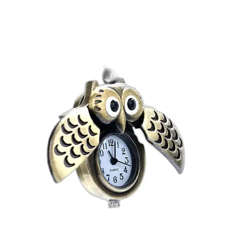 Montre Collier Hibou Vintage Femme Argent Bronzed avec pendentif en forme de hibou