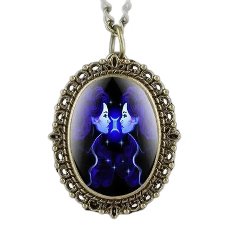 Pendentif en bronze représentant le signe des Gémeaux pour montre collier horoscope