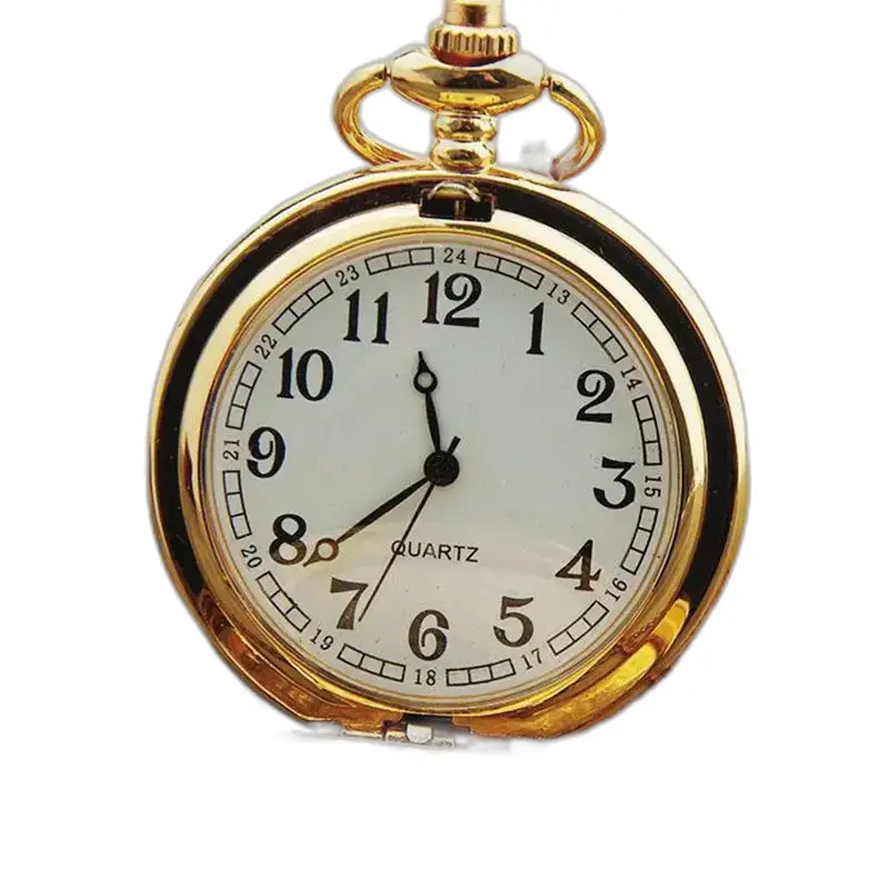 Montre Collier Jeweled Chic Femme Or avec montre de poche dorée et cadran blanc