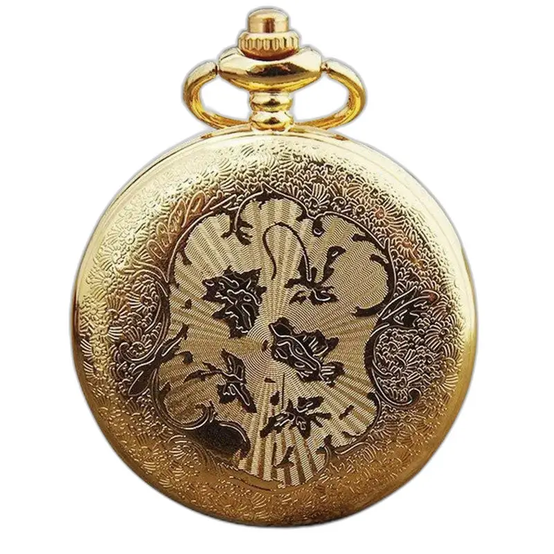 Montre Collier Jeweled Chic Femme Or avec une élégante montre de poche en or ornée