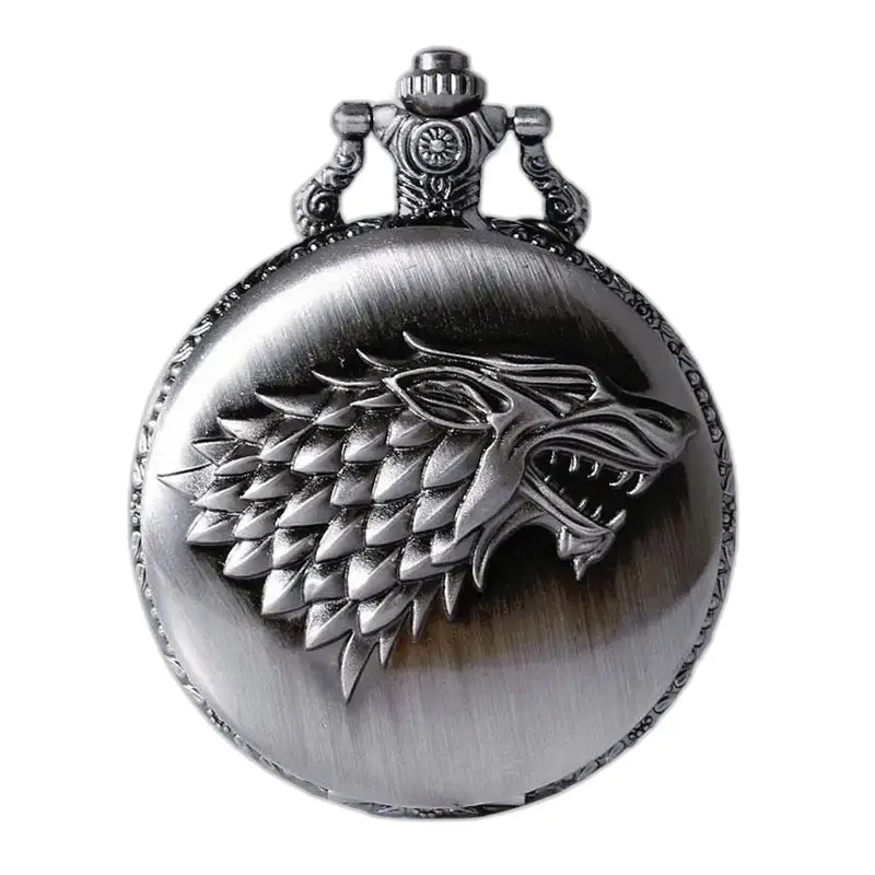 Montre Collier Loup Games Of Thrones en argent avec un élégant émail de loup