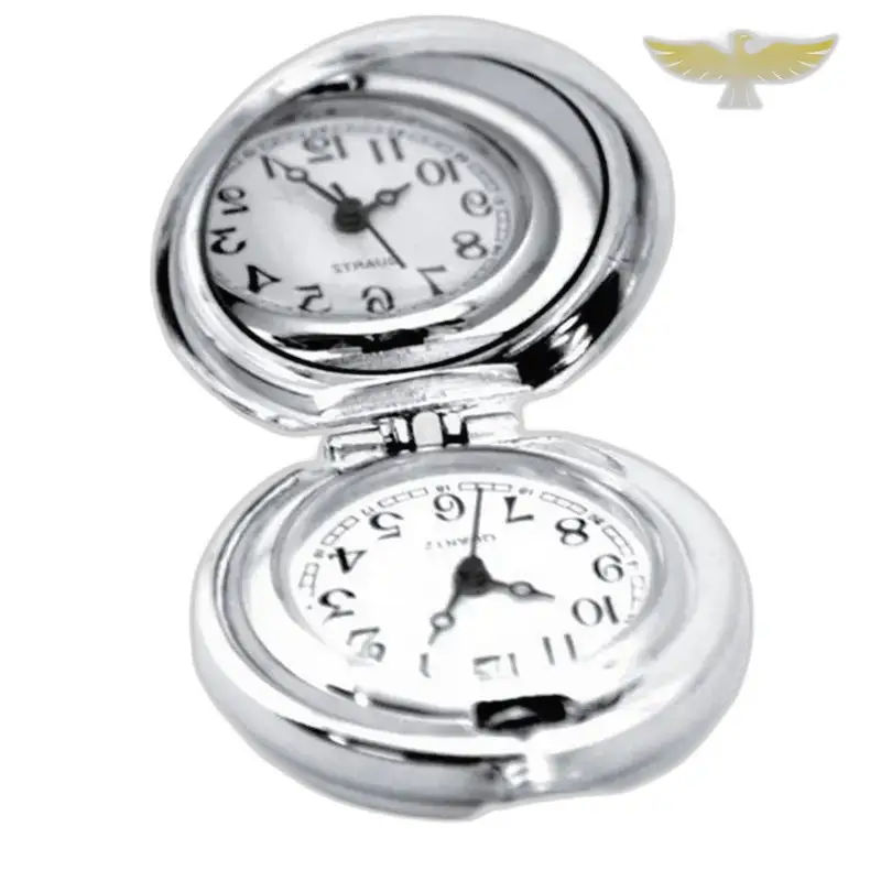 Montre collier manga élégant avec double montre argentée à poches