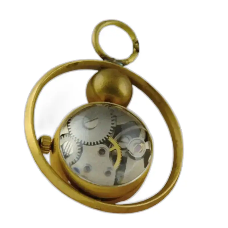 Pendentif en or avec fonctionnalité d’horlogerie pour montre collier mécanique
