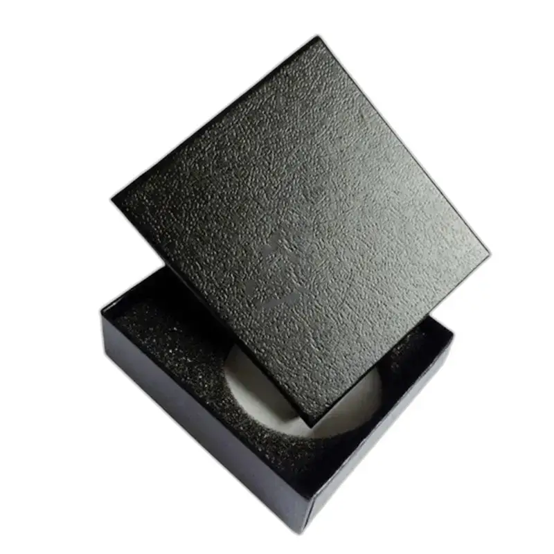 Boîte noire texturée ouverte pour Montre Collier Mécanique Vintage Cuivre