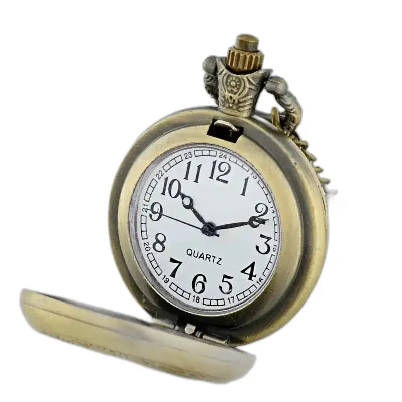 Montre collier Naissance de Jésus Vintage Femme avec montre de poche en bronze ouverte