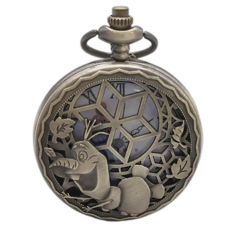 Montre collier Olaf Vintage en Bronze avec design unique d’Olaf