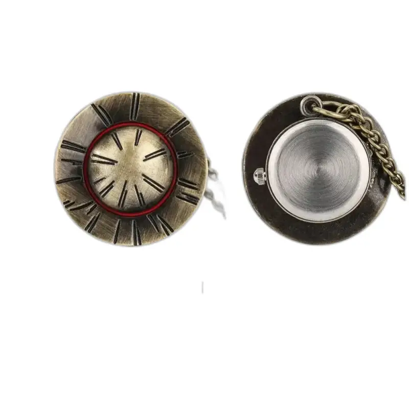 Montre Collier Original Chapeau Bronze avec montre de poche antique et chaîne