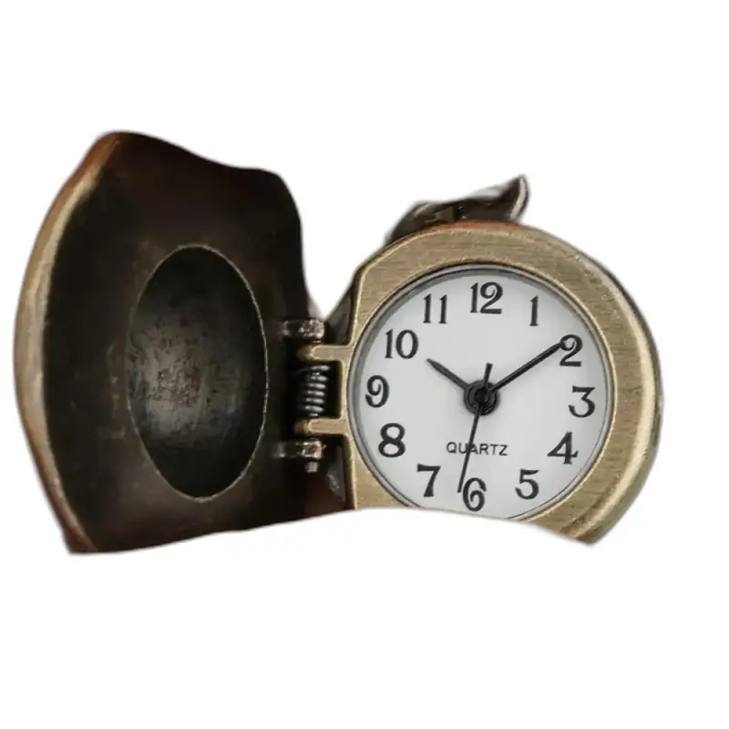 Montre Collier Original Chapeau Bronze avec couverture articulée en bronze
