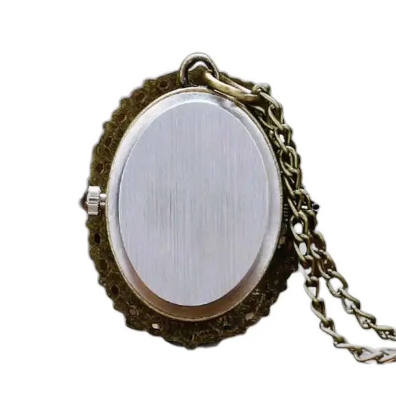 Montre Collier Papillon Orchidée élégante avec pendentif montre ovale vintage