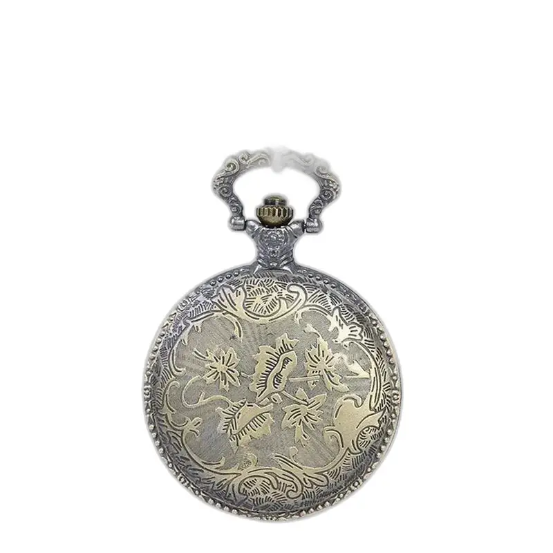 Montre collier Paris ornée d’une montre de poche en argent avec cadran floral