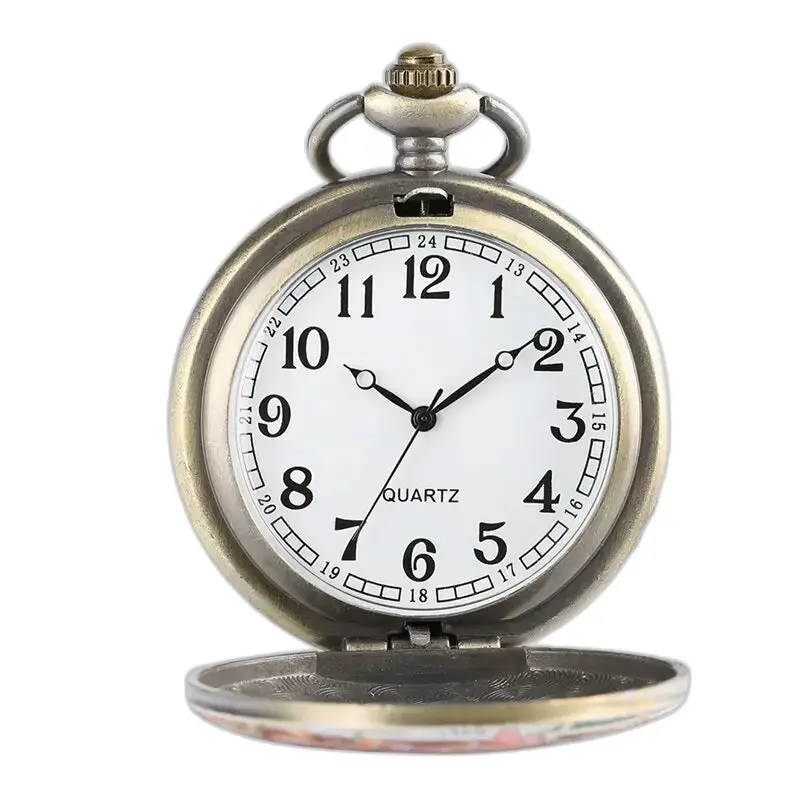 Montre Collier Pendentif Fleurie avec Cadran Transparent et montre collier vintage