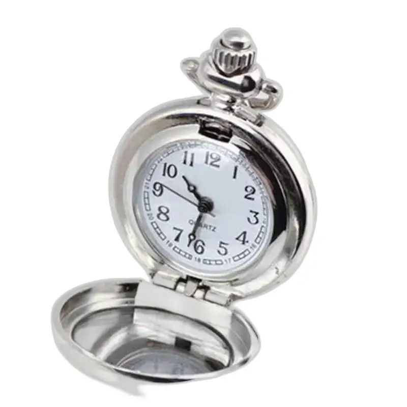 Montre Collier Pendentif Fleurs Colorées avec montre à gousset en acier inoxydable