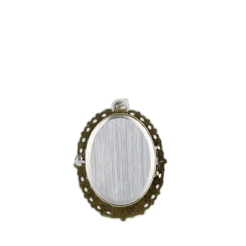 Oval locket pendant du Montre Collier Pendentif Glace et Feu Bronze élégant