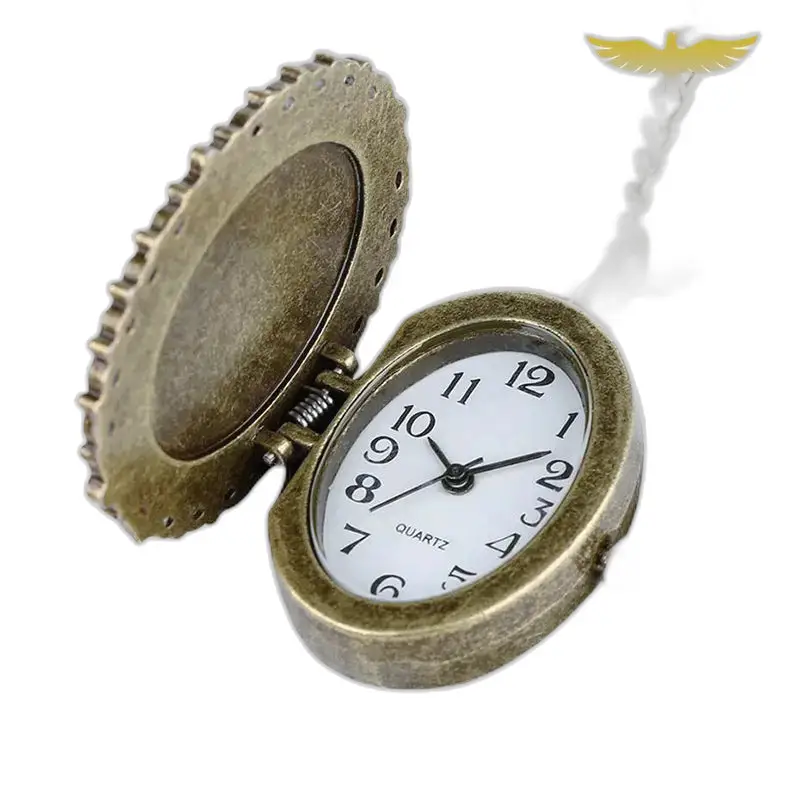 Montre Collier Pendentif Glace et Feu Bronze avec une montre de poche antique pour infirmière