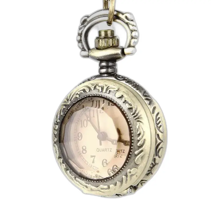 Montre Collier Pendentif Vintage en Bronze avec un design de montre à gousset raffinée