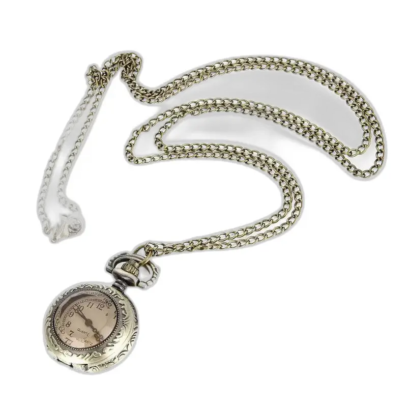 Montre collier pendentif Vintage avec montre en argent et chaîne élégante