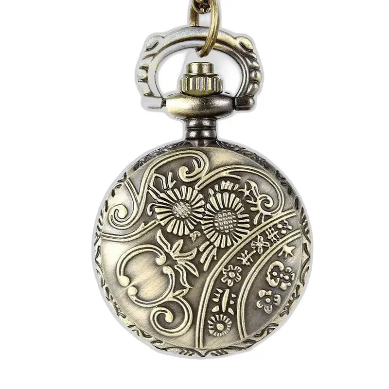 Montre Collier Pendentif Vintage en Bronze avec détail ornés et antique