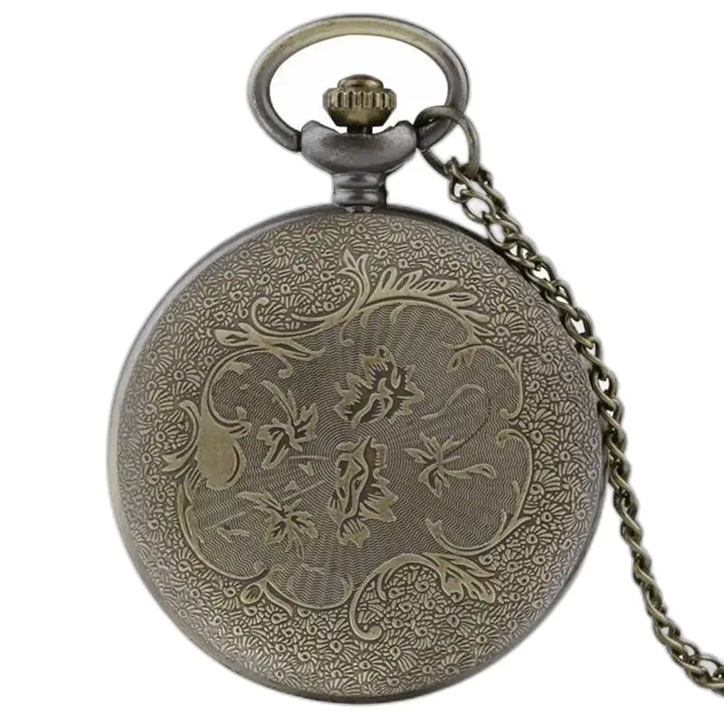 Montre Collier Plumes Vintage en Bronze, élégant garde-temps en bronze orné