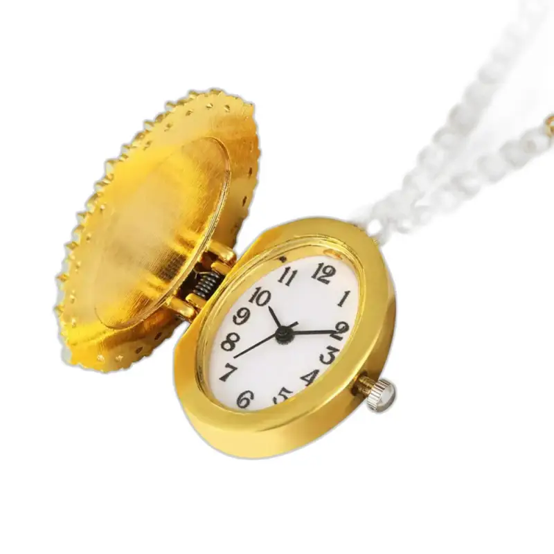 Montre Collier Quartz Marie Vintage Femme avec montre collier et chaîne perles dorées