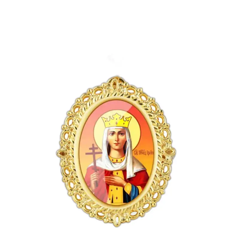 Icône religieuse dorée dans un Montre Collier Quartz Marie Vintage Femme