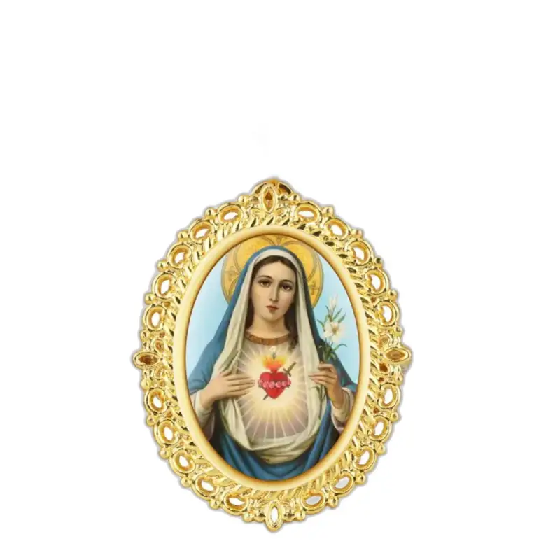 Image de la Vierge Marie avec un cœur pour montre collier quartz Marie vintage