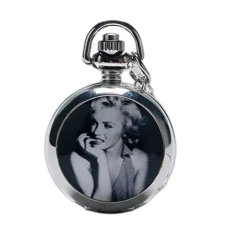 Montre collier quartz avec image de Marilyn Monroe pour un style vintage féminin