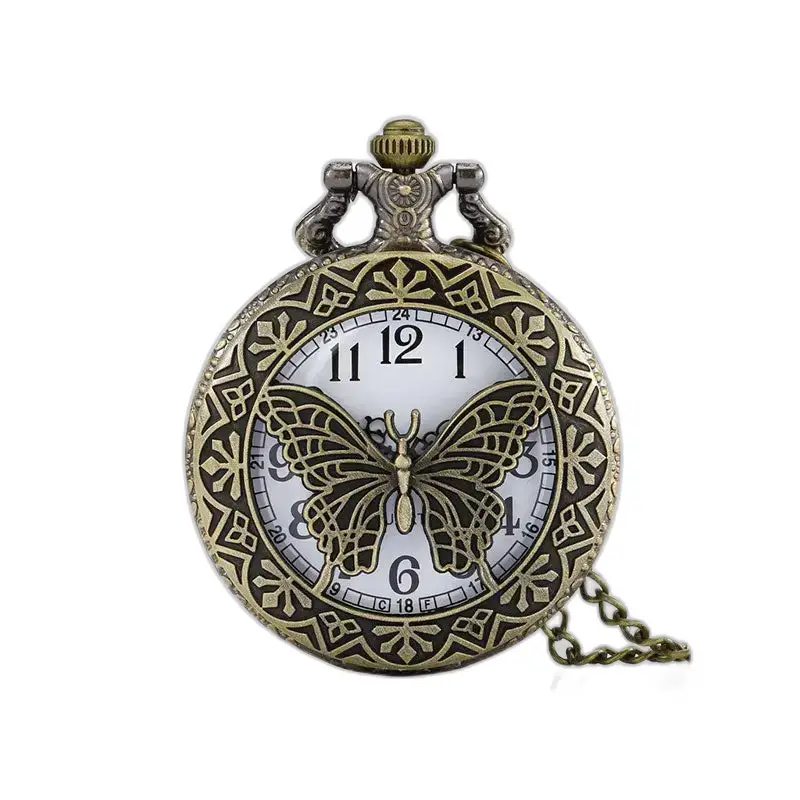 Montre Collier Quartz Papillon Vintage Femme avec motif papillon élégant