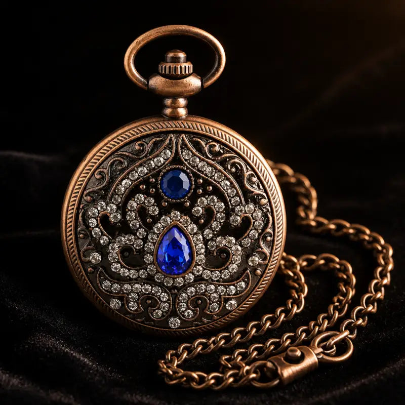 Montre à Gousset Quartz Pierres Bleues Femme - Univers Gousset