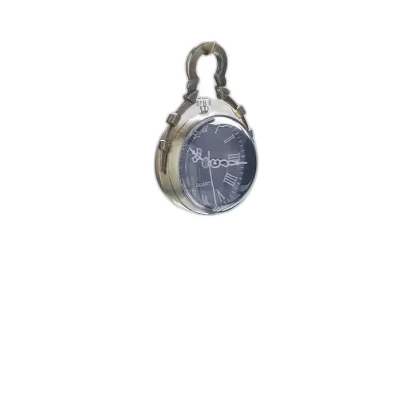 Montre collier rétro chic pour femme avec montre à gousset argentée