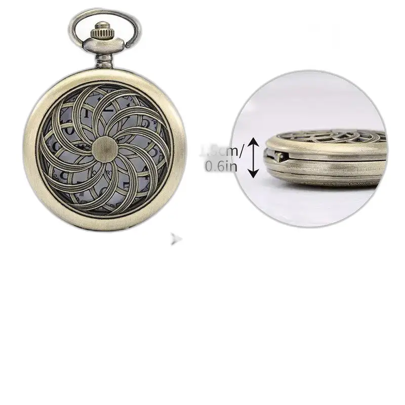 Montre Collier Rétro Vintage Femme Bronze à mouvement à quartz et décorative