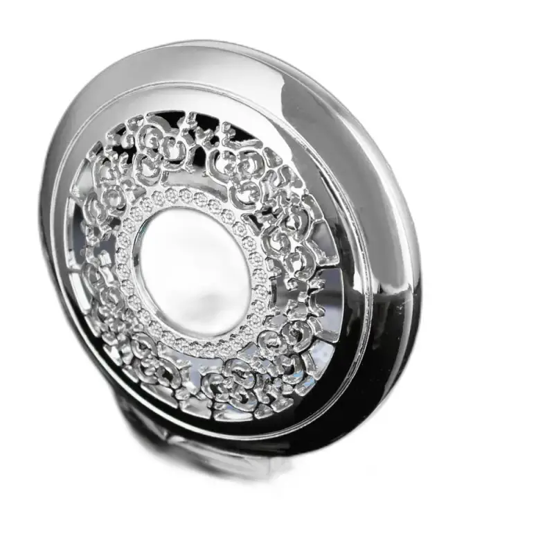 Compact en argent orné, accessoire pour Montre Collier Romantic Royal Bleu Argent Femme