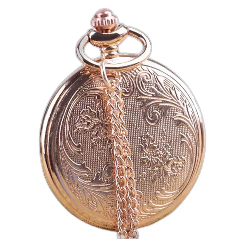 Montre Collier Rose Pretty Owls avec montre poche en or rose ornée