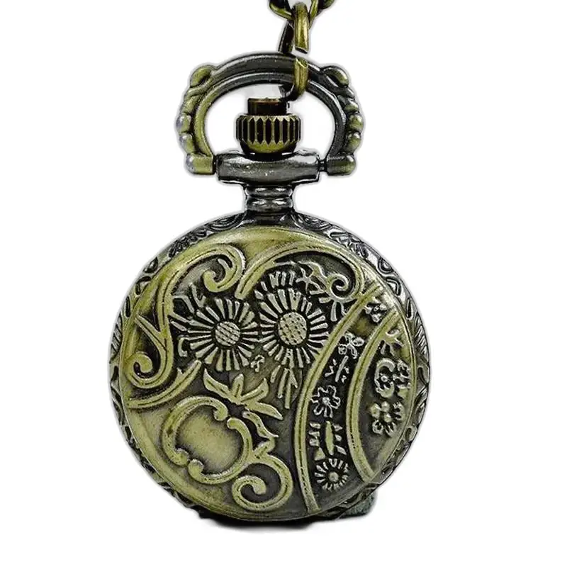 Montre Collier Rose Vintage avec Cadran Analogique et montre collier en bronze orné