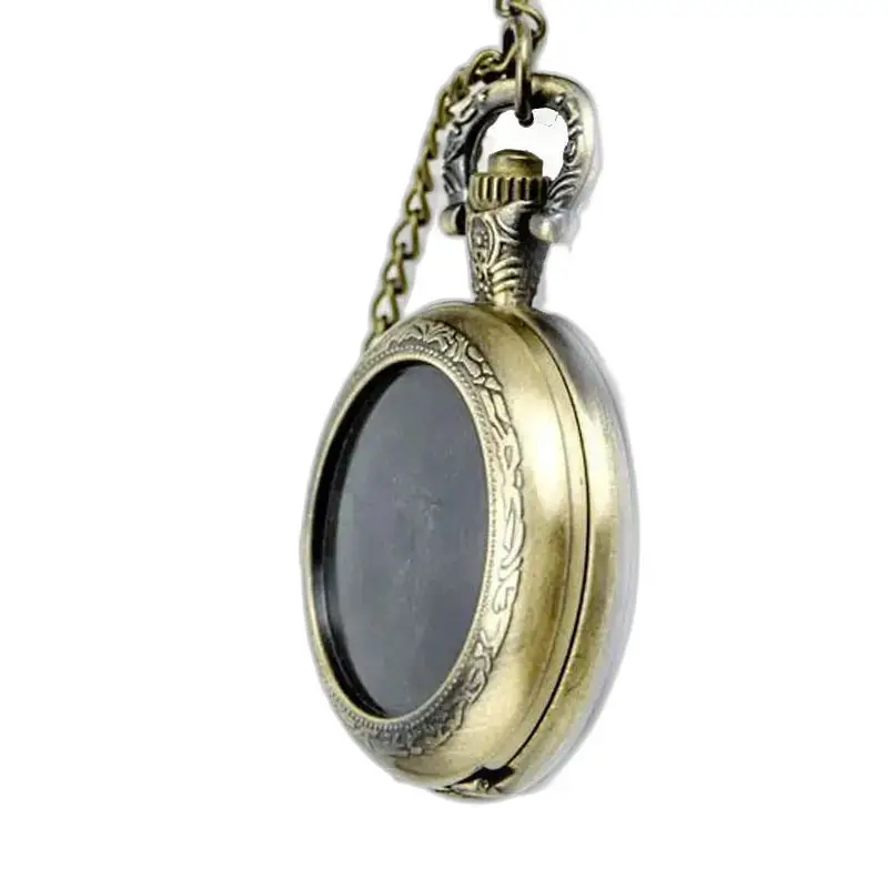 Montre Collier Soleil en Bronze et Acier Inoxydable avec montre collier antique