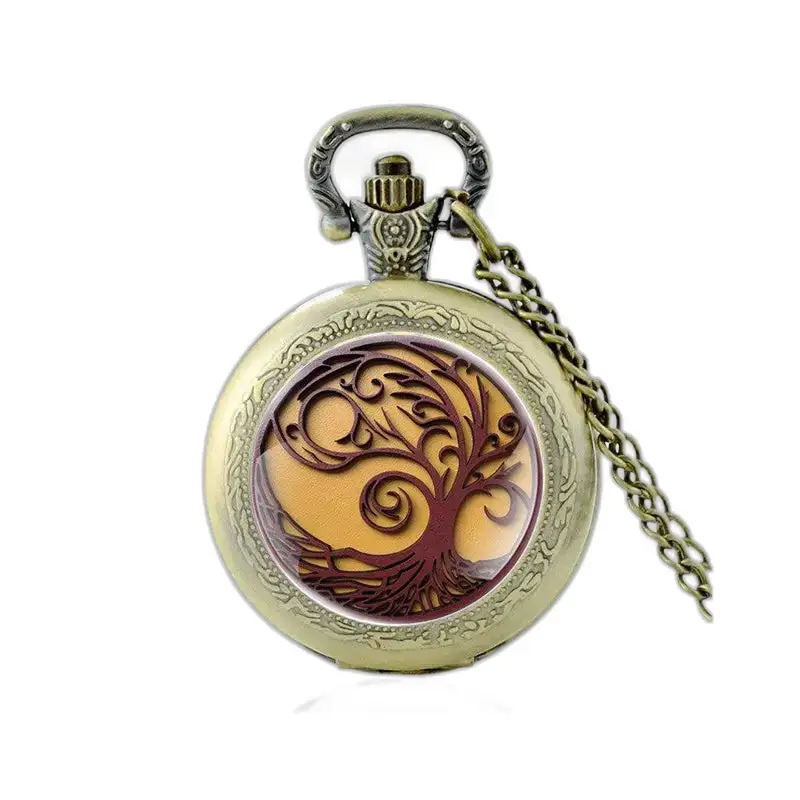 Montre Collier Vintage Arbre de Vie avec design d’arbre en bronze