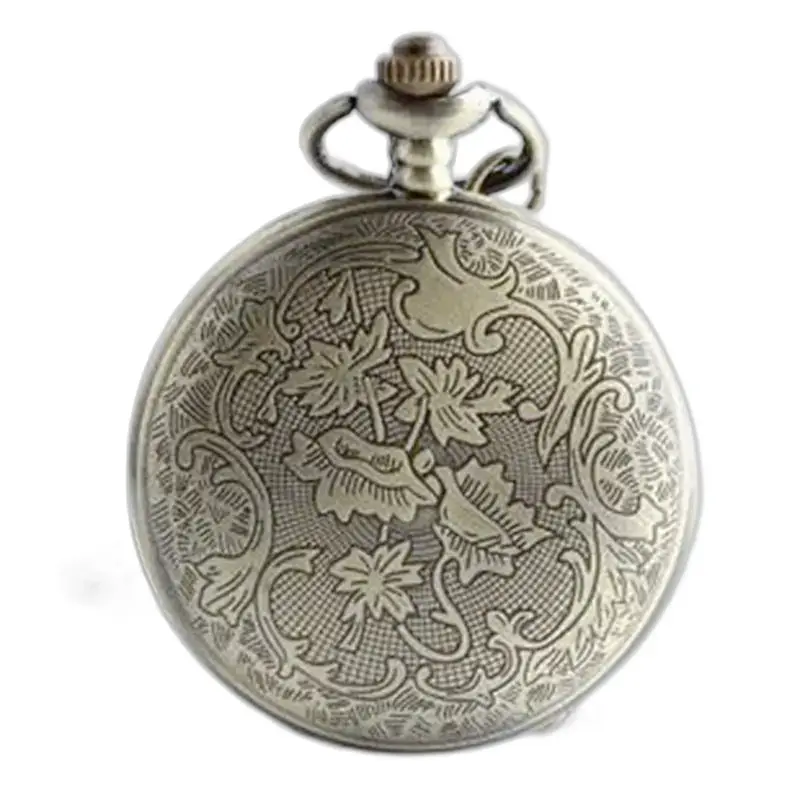 Montre Collier Vintage en argent ornée de détails floraux élégants