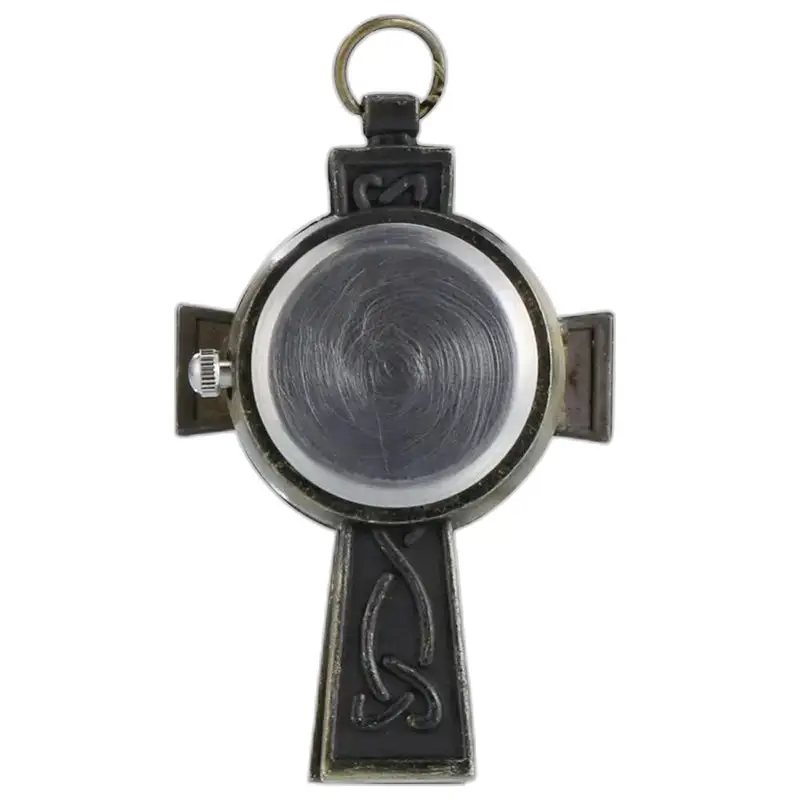 Montre Collier Vintage Croix en Bronze avec pendentif croix celtique élégant