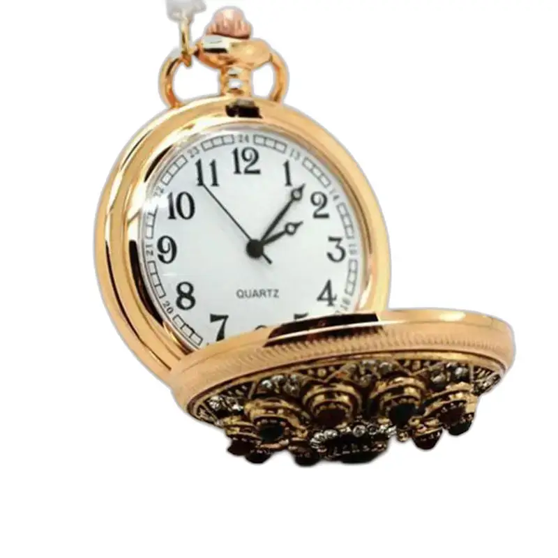 Montre collier vintage femme argent avec pierres précieuses et mouvement à quartz