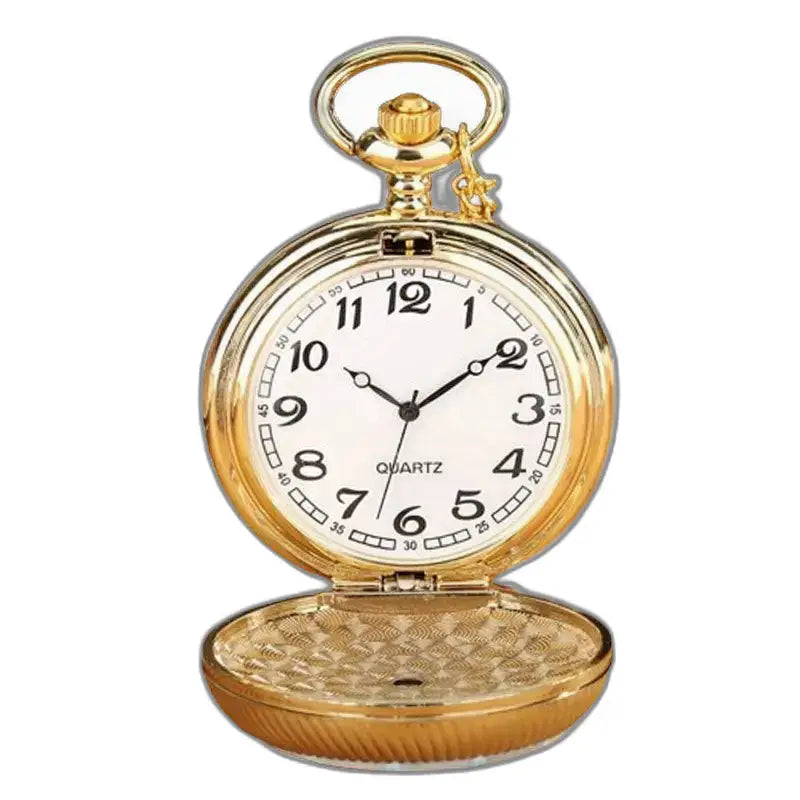 Montre-collier Vintage Fleur Vertes en Bronze avec un élégant affichage analogique doré