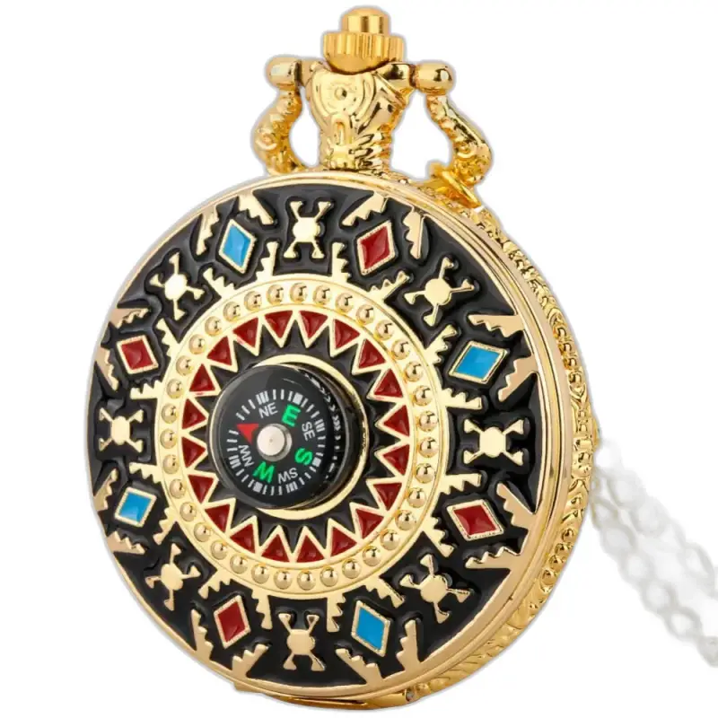 Montre Collier Vintage Marilyne Monroe avec cadran doré et boussole ornée