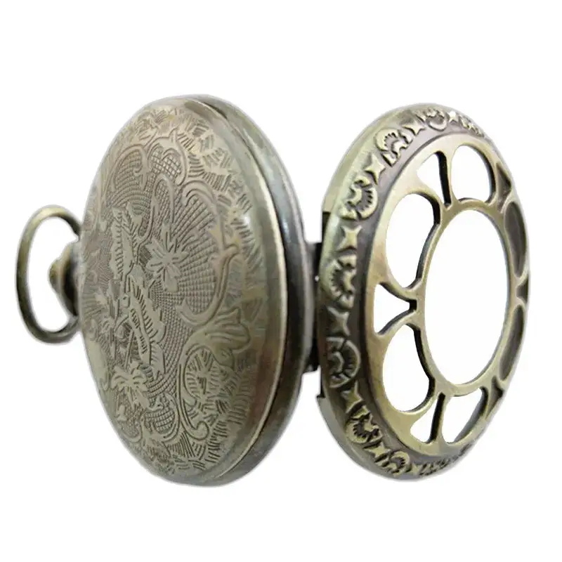 Montre collier vintage ornée avec montre à quartz pour homme et femme