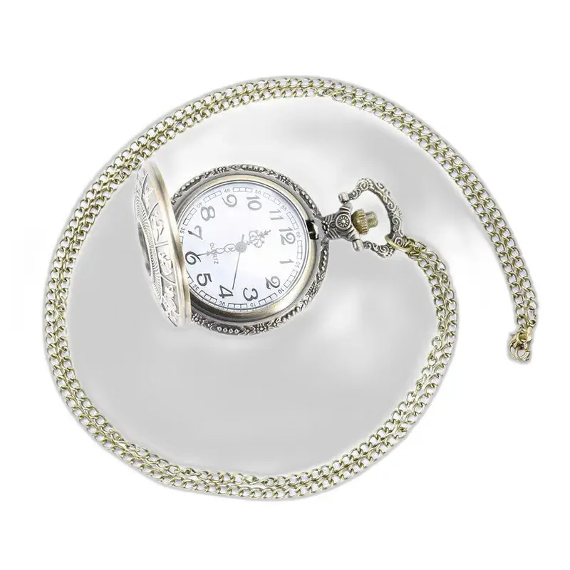 Montre collier avec chaîne en argent, quartz Zodiaque Chinois vintage