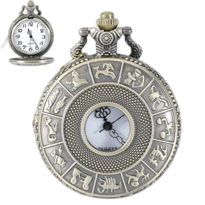 Montre Collier Vintage Quartz Zodiaque Chinois avec thème astrologique élégant