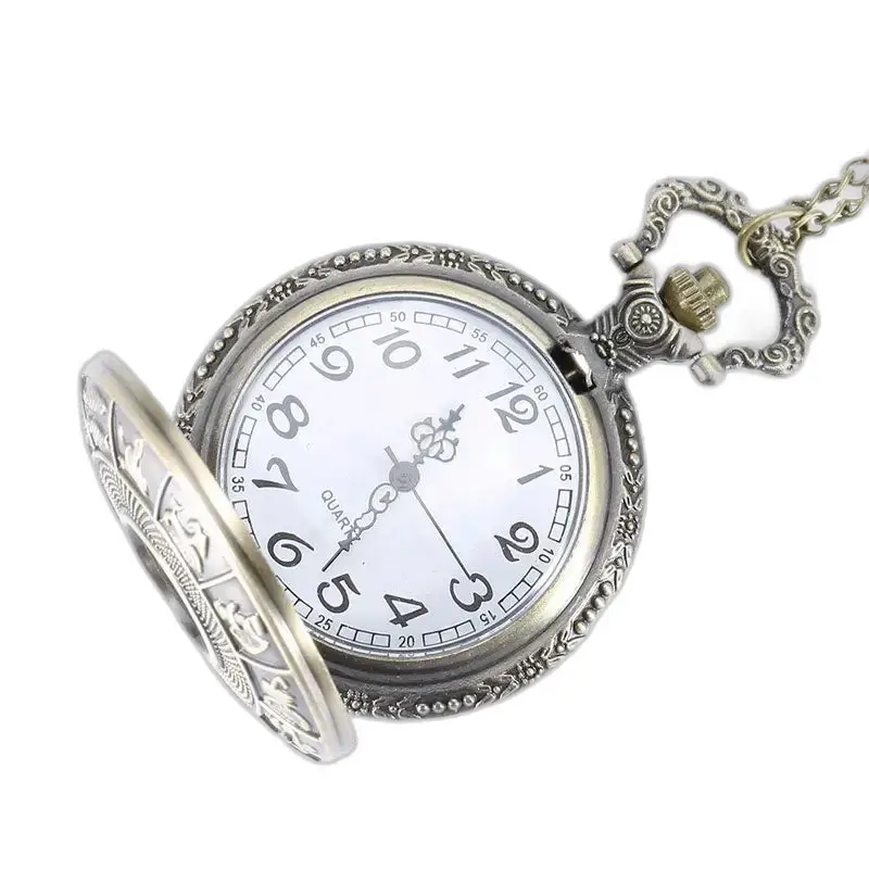 Montre Collier Vintage Quartz Zodiaque Chinois avec une élégante montre de poche en argent
