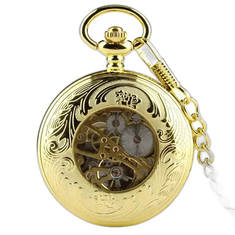Montre de Gousset Luxe Or Homme Femme avec design décoré d’écussons royaux