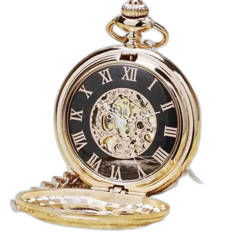 Montre de Poche à Gousset Émeraude d’or Luxe avec un cadran doré élégant
