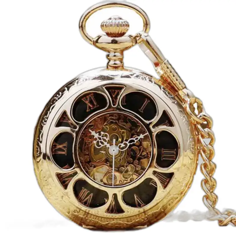 Montre de Poche à Gousset Émeraude d’or Luxe en or avec chaîne raffinée