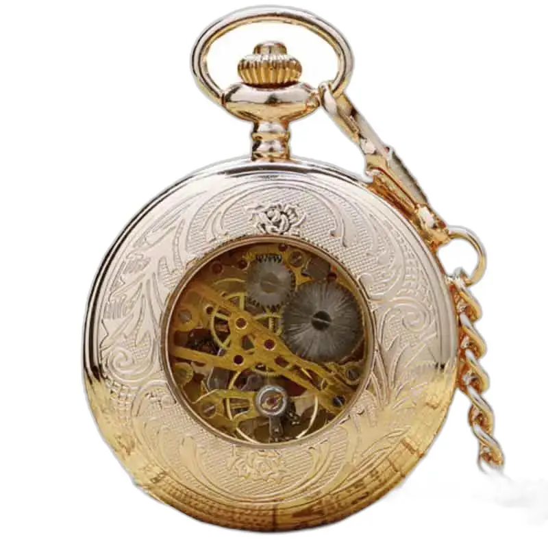 Montre de Poche à Gousset Luxe Nacre D’or avec un élégant cadran doré