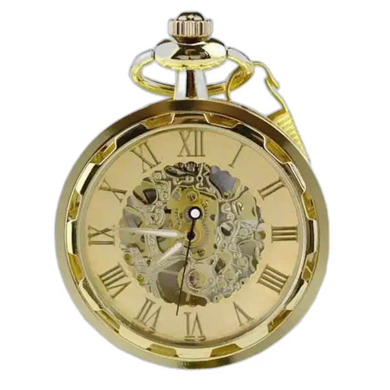 Montre de Poche à Gousset Luxe Rubis D’or avec cadran doré mécanique élégant
